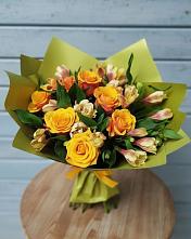 Букет цветов из:  Альстромерии и Розы в Галашках