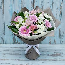 Букет цветов из:  Герберы, Альстромерии и Хризантемы #REPLACE_PRED# Галашках