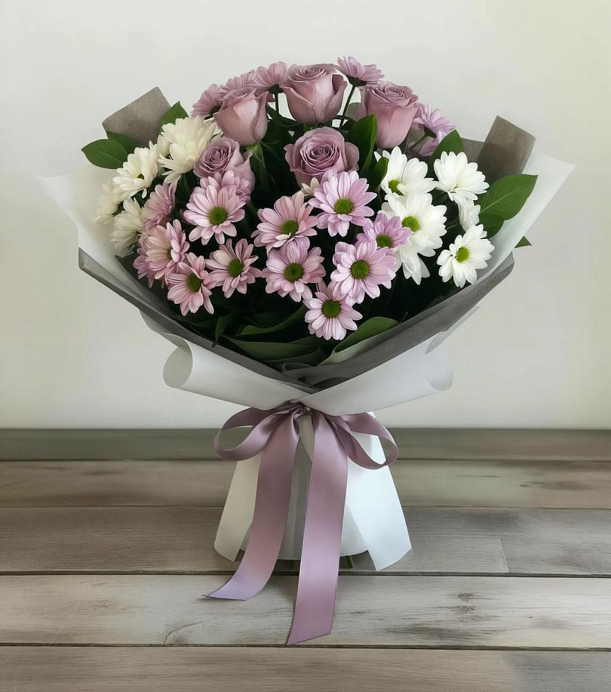Букет цветов из: Хризантемы и Розы в Галашках