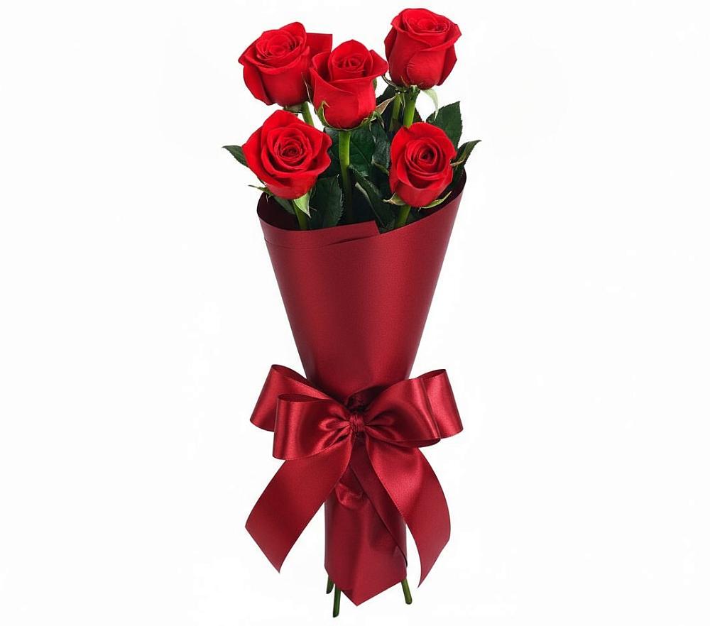 Букет 5 Красных роз Эдлесс Лав в Галашках