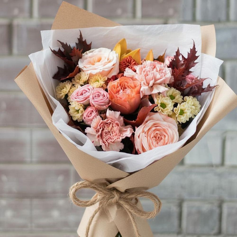 Букет цветов из: Гвоздики, Хризантемы и Розы в Галашках