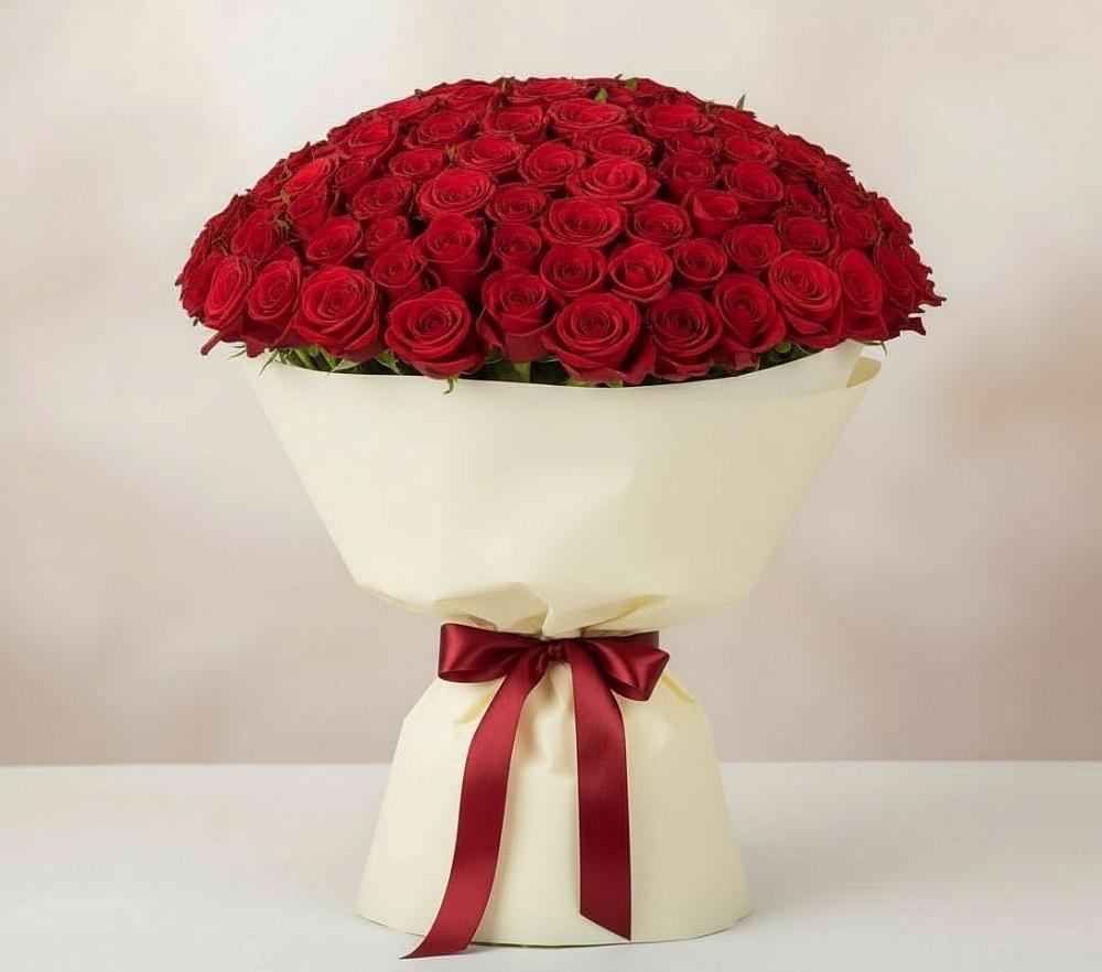 Букет 101 Красная роза Милано в Галашках