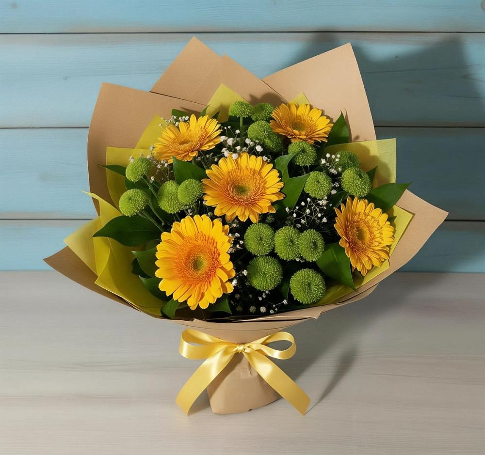 Букет цветов из: Герберы и Хризантемы в Галашках