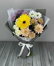 Букет цветов из:  Розы, Герберы и Хризантемы в Галашках