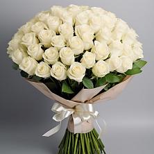 Букет 101 беля роза Белоснежка в Галашках