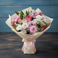 Букет цветов из:  Хризантемы, Альстромерии и Розы в Галашках