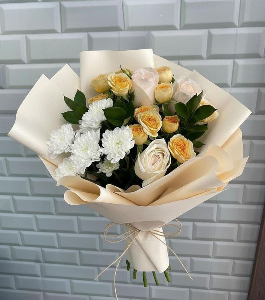 Букет цветов из: Розы и Хризантемы в Галашках