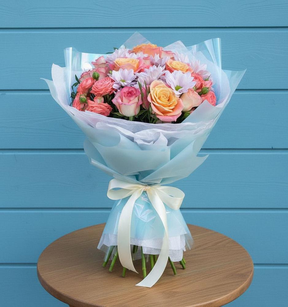 Букет цветов из: Хризантемы и Розы в Галашках