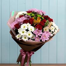 Букет цветов из:  Розы, Хризантемы и Альстромерии в Галашках