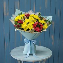 Букет цветов из:  Альстромерии и Хризантемы в Галашках