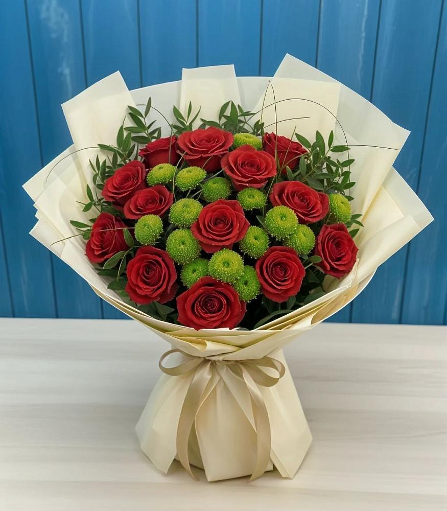 Букет цветов из: Розы и Хризантемы в Галашках